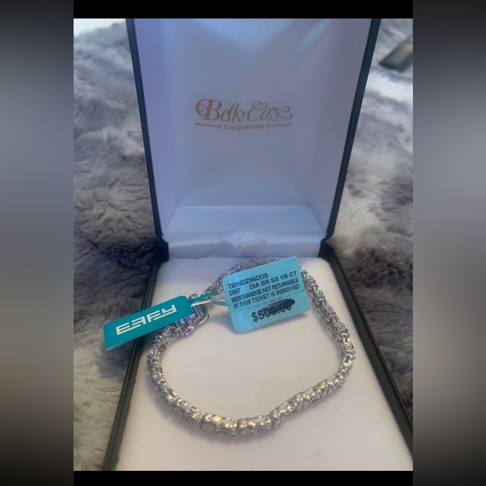 Belk Fine Jewelers Effy Reflection Sterling Silver and Diamond Bracelet